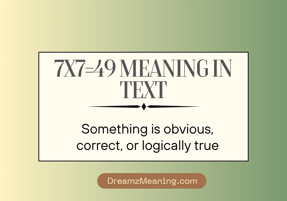 7x7=49 Meaning in Text
