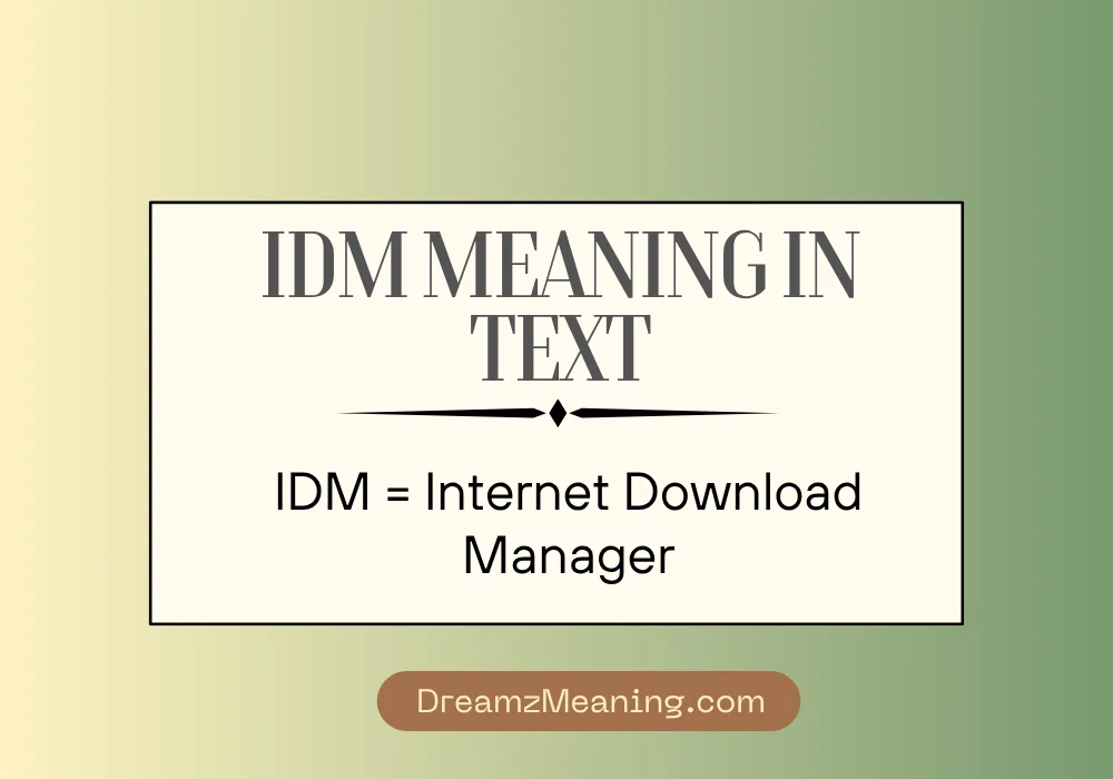 IDM Meaning in Text (Quick Answer