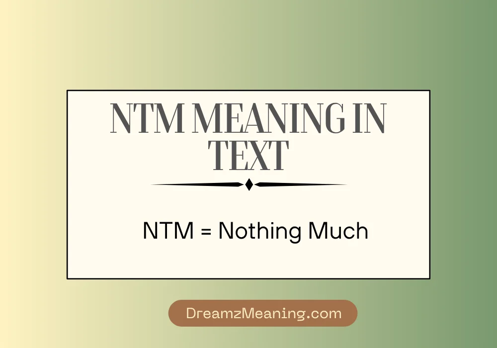NTM Meaning in Text (Quick Answer