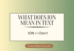 What Does ION Mean in Text